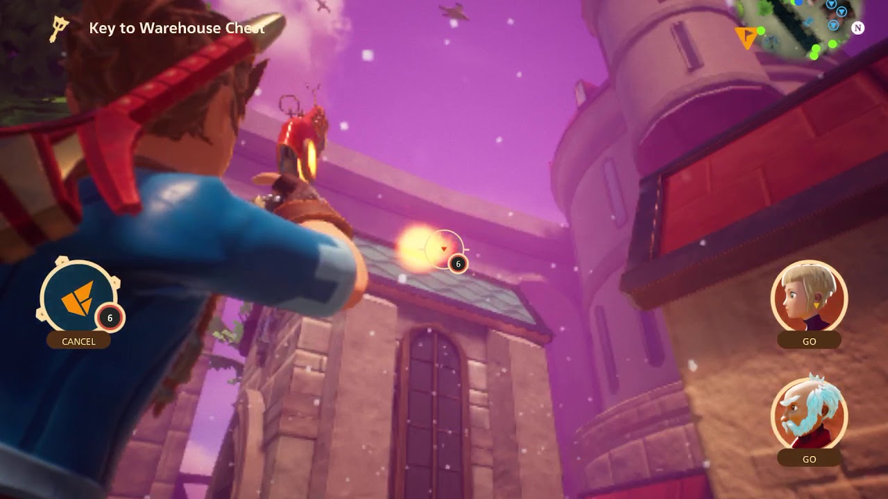 Oceanhorn 2 White City Chest behind gate w/ fire symbol