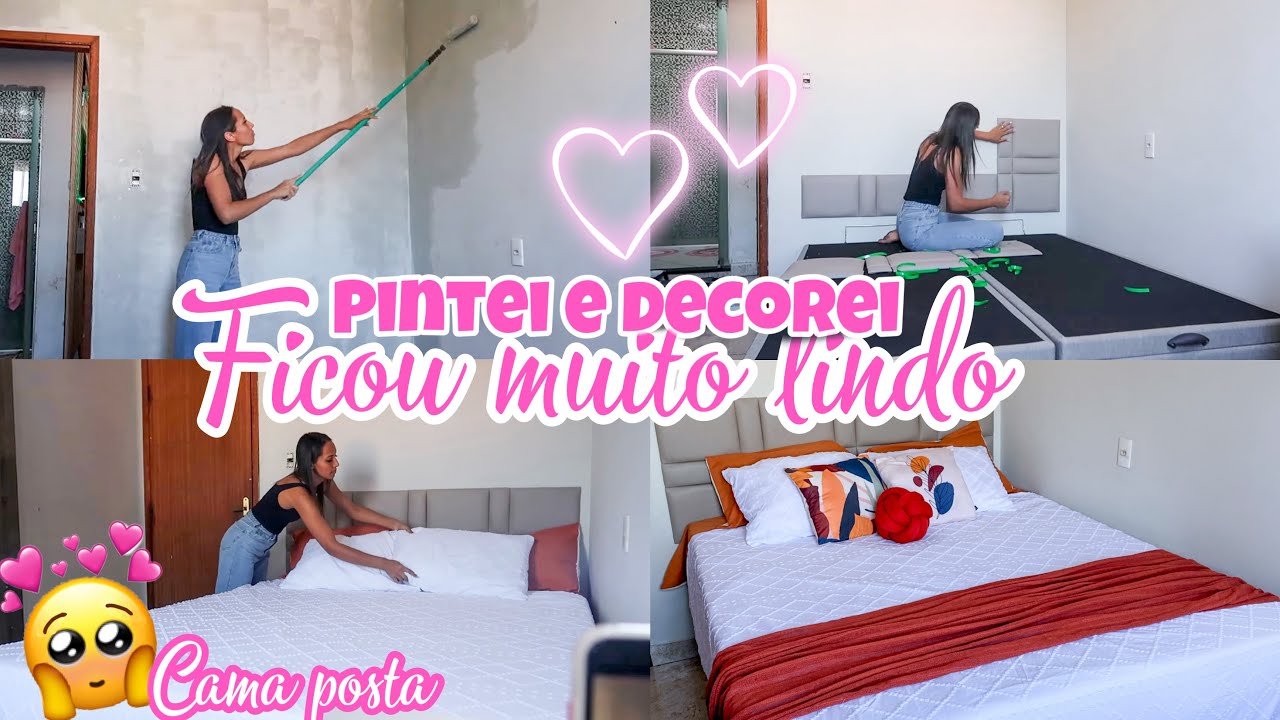REFORMEI MEU QUARTO | COLOQUEI MINHA CABECEIRA NOVA | DECOR NOVA NO QUARTO | tudo lindoo 💕