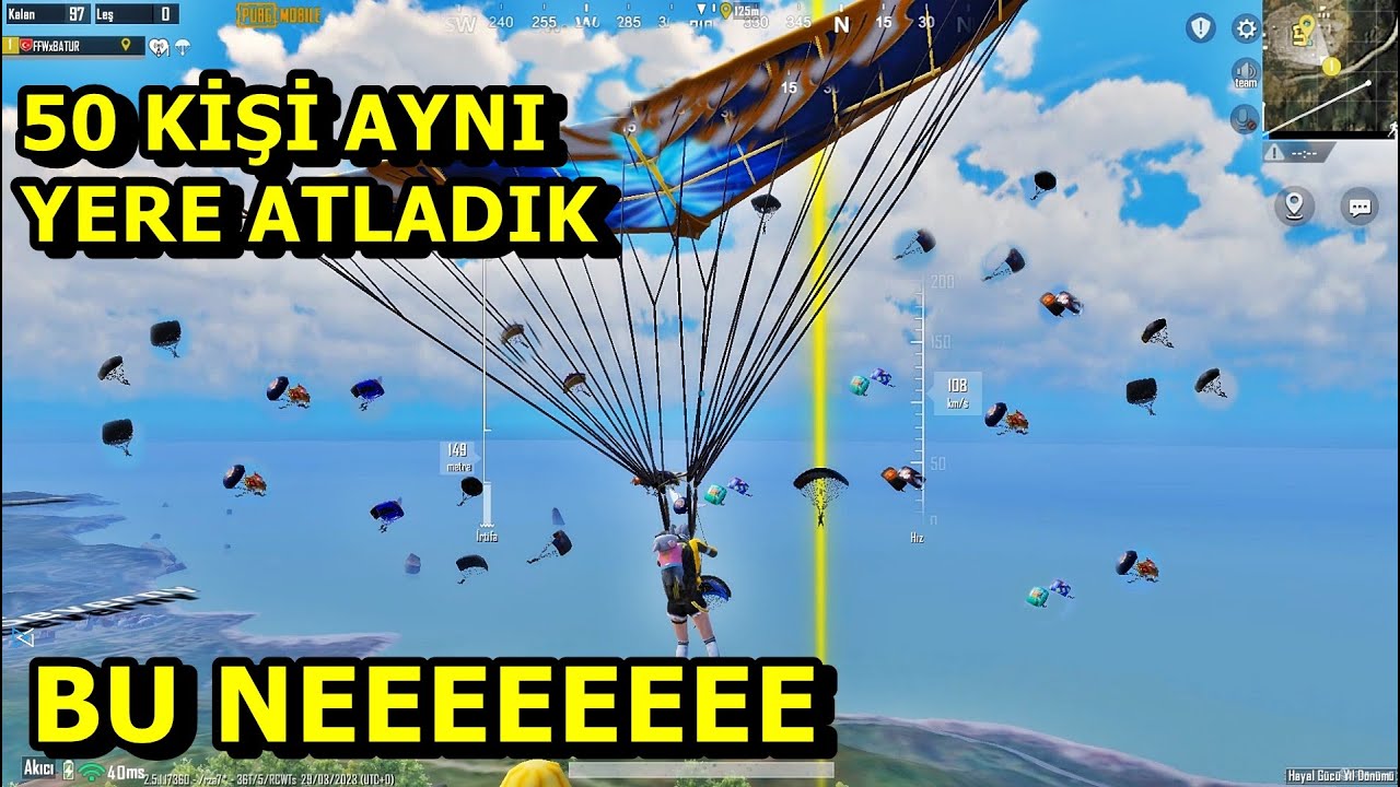 OHA AYNI YERE 50 KİŞİ ATLADI RESMEN ! SOLO VS SQUAD PUBG MOBİLE
