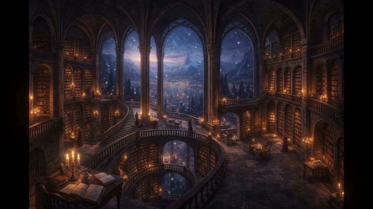 Studying in the House of the Wind Library 🌙 | Fantasy Focus & Reading Ambience