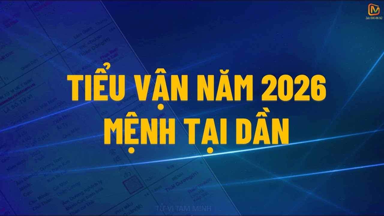 202- VẬN TR&Igrave;NH SAO LƯU| TIỂU VẬN 2026| MỆNH TẠI DẦN| TỬ VI TAM MINH