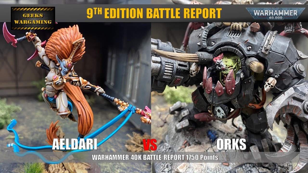Warhammer 40k 9th Edition!!!  Craftworlds vs Orks, 1750 Points