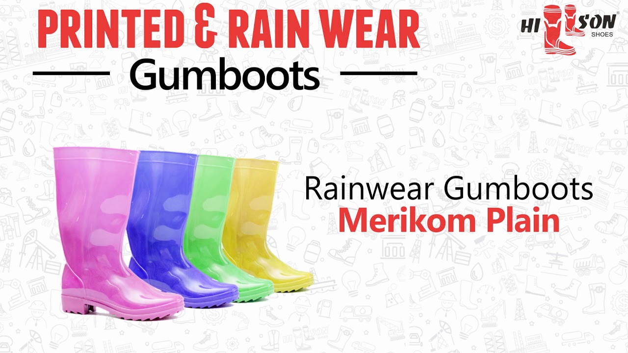 Printed Rain Wear & Color Full Gumboots by Hillson