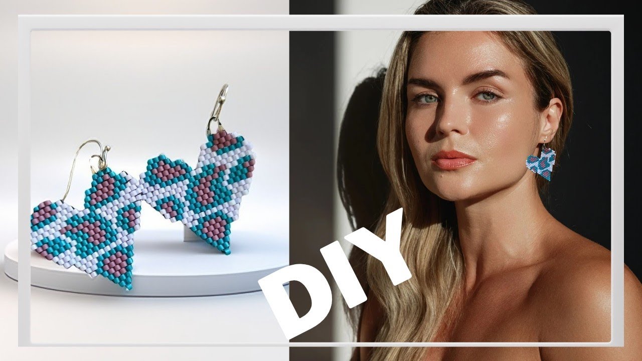 AROS DE CORAZON PUNTADA LADRILLO, #miyuki #diy #aretes