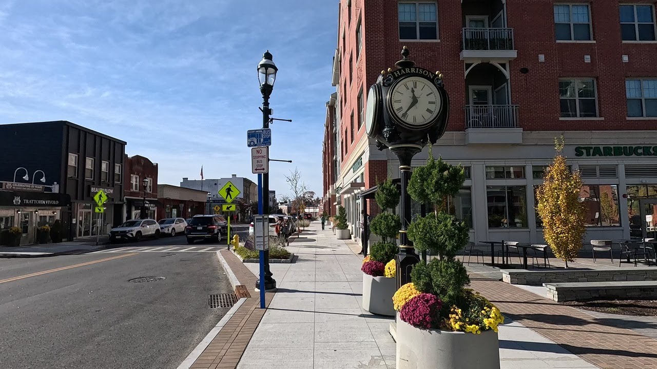 ⁴ᴷ⁶⁰ Walking downtown Harrison, New York