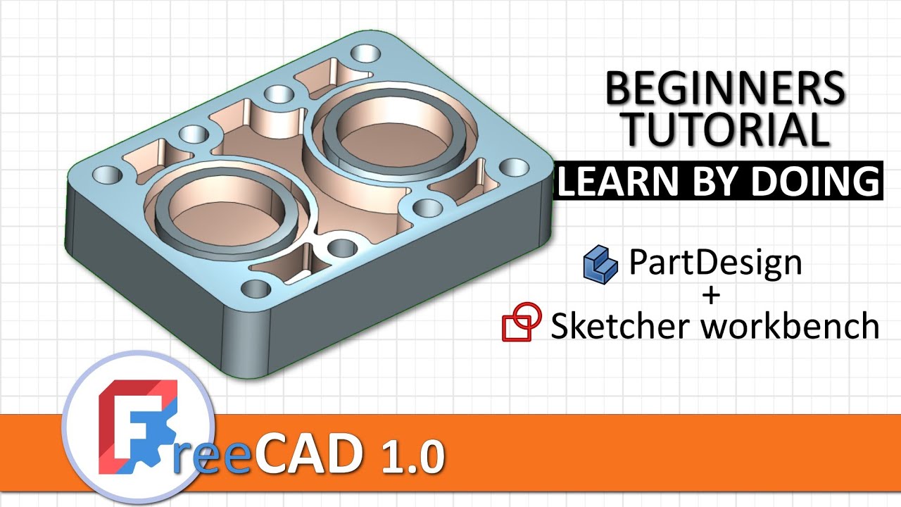 FreeCAD 1.0: 3D modeling for beginners with PartDesign and Sketcher workbench | STUDYCADCAM model