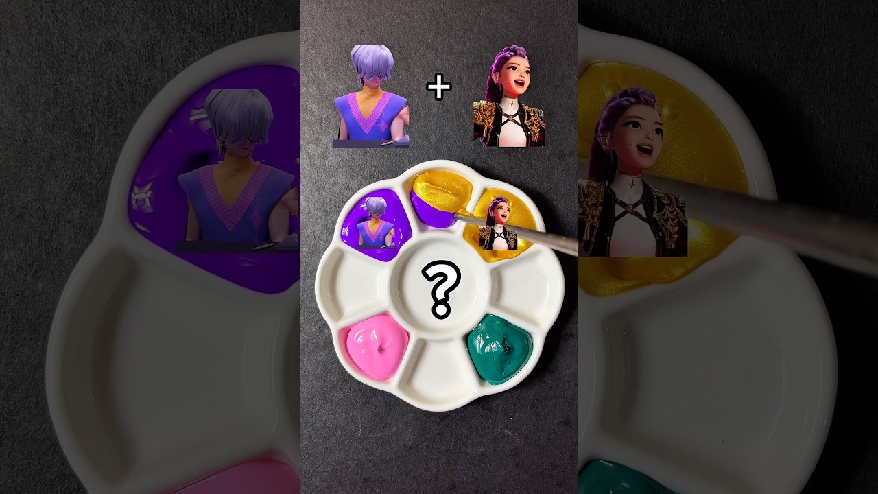 Смешивание цветов в Kpop Demon Hunters (часть 7) #kpopdemonhunters #huntrix #golden #colormixing ...