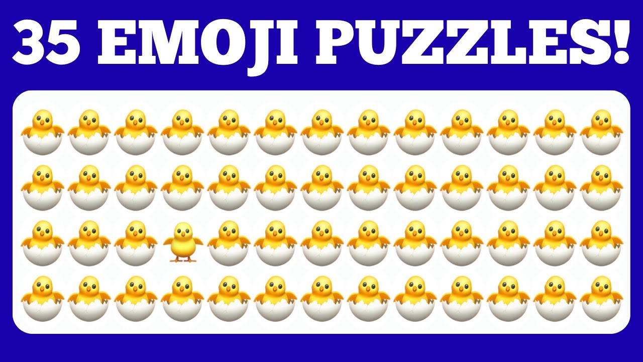 Find the Odd Emoji 🐥 35 Emoji Puzzles | Can You Spot the Different One?