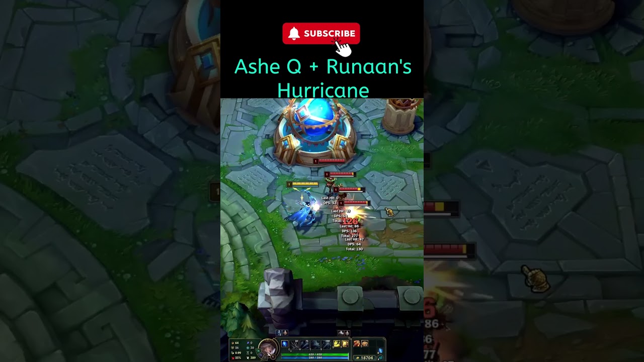 League of legends Ashe Q + Runaan's Hurricane #leagueoflegendstips #ashe