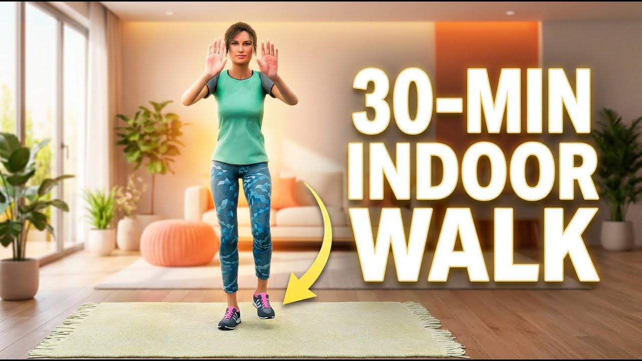 30-Min Indoor Walk: Burn Fat & Sculpt Core at Home
