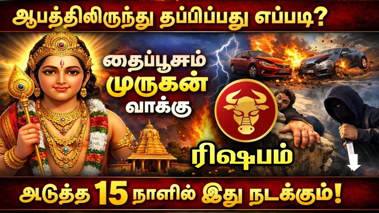 ரிஷபம் ஆபத்திலிருந்து தப்பிப்பது எப்படி ? தைப்பூசம் முருகன் வாக்கு ! அடுத்த 15 நாளில் இது நடக்கும் !