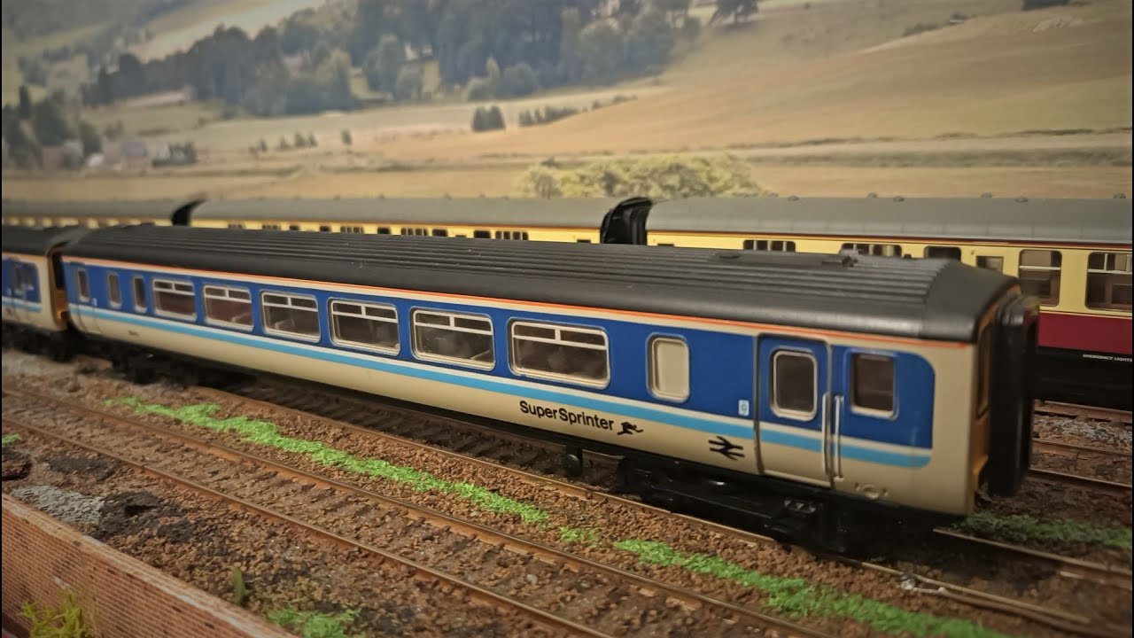 Model train railway set; a running session in OO gauge