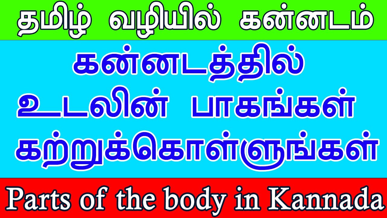 Parts of the body in Kannada | ಶರೀರದ ಭಾಗಗಳು | கன்னடத்தில் உடலின் பாகங்கள் | Spoken Kannada