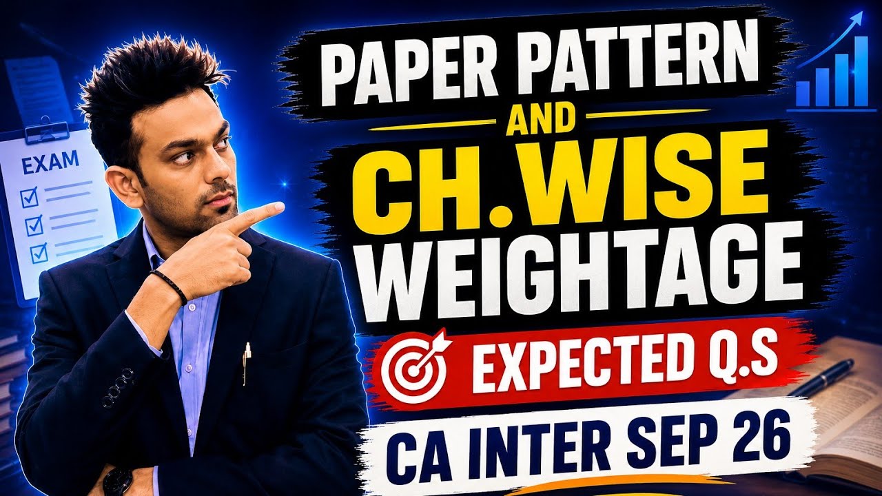 Paper pattern CA Inter | Adv Accounts | Ch.wise weightage | Most expected Q.s | Sandeep sir