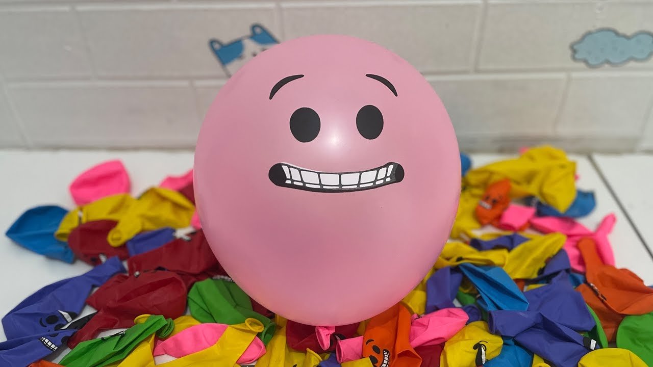 Bermain Balon Seru, Unboxing paket balon, meniup, mengempis, dan berbunyi, balon warna warni asmr