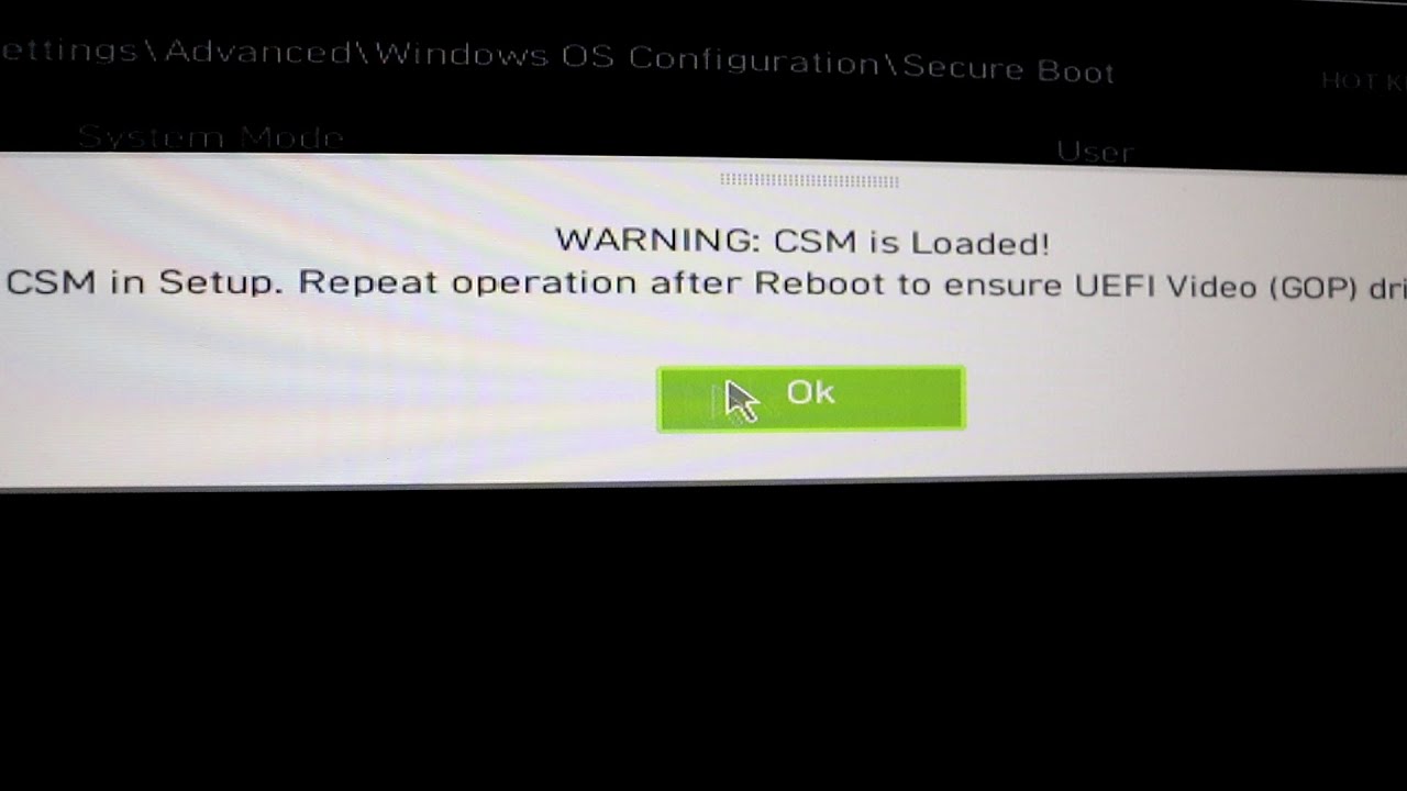 WARNING: CSM is Loaded! msi Enable Secure boot problem | Fixed