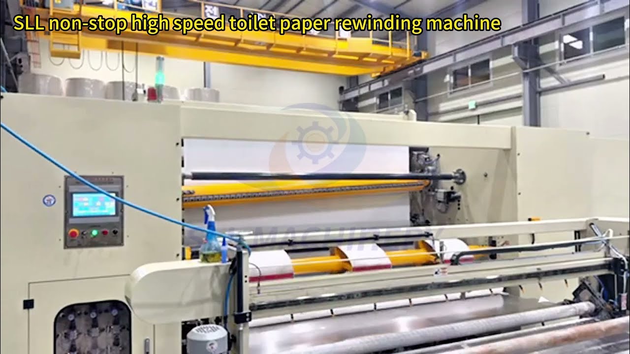 Non Stop Automatic High Speed Toilet Tissue Paper Rewinding Machine Tissue Roll Paper Making Machine