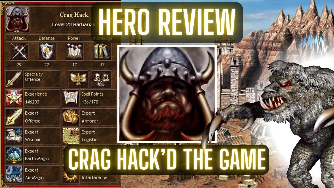 ⚔️ Heroes 3: Crag Hack Review - Why is he so good - HOTA