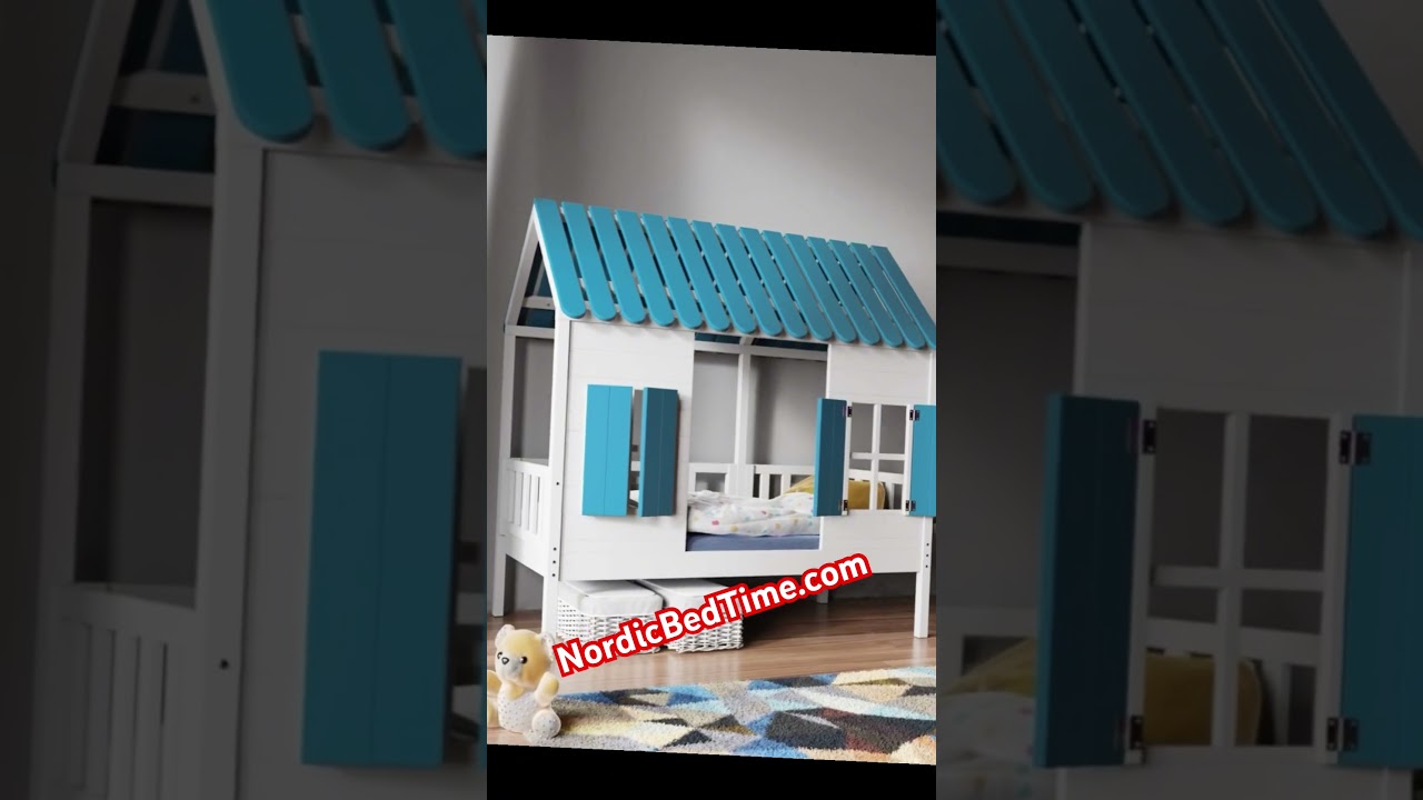 Magisk enkeltseng til børn – med tag og vinduer! 