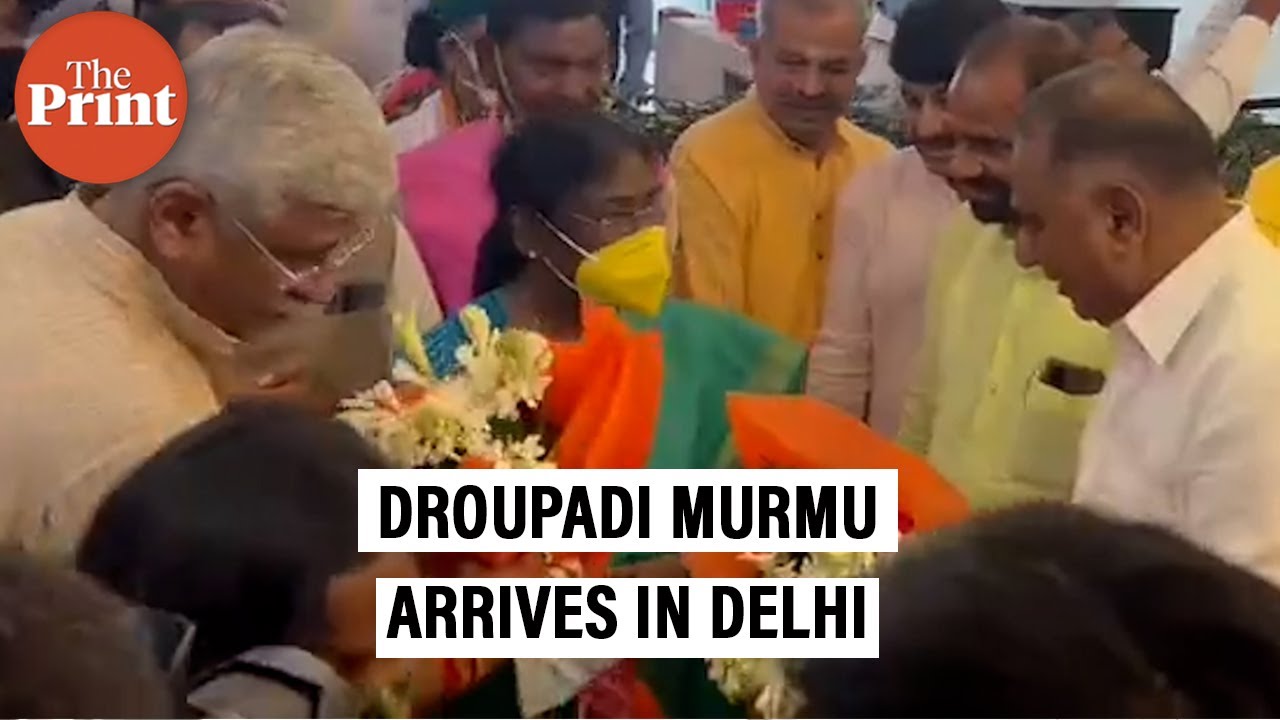 NDA's Presidential candidate Droupadi Murmu arrives in Delhi, to file nomination tomorrow