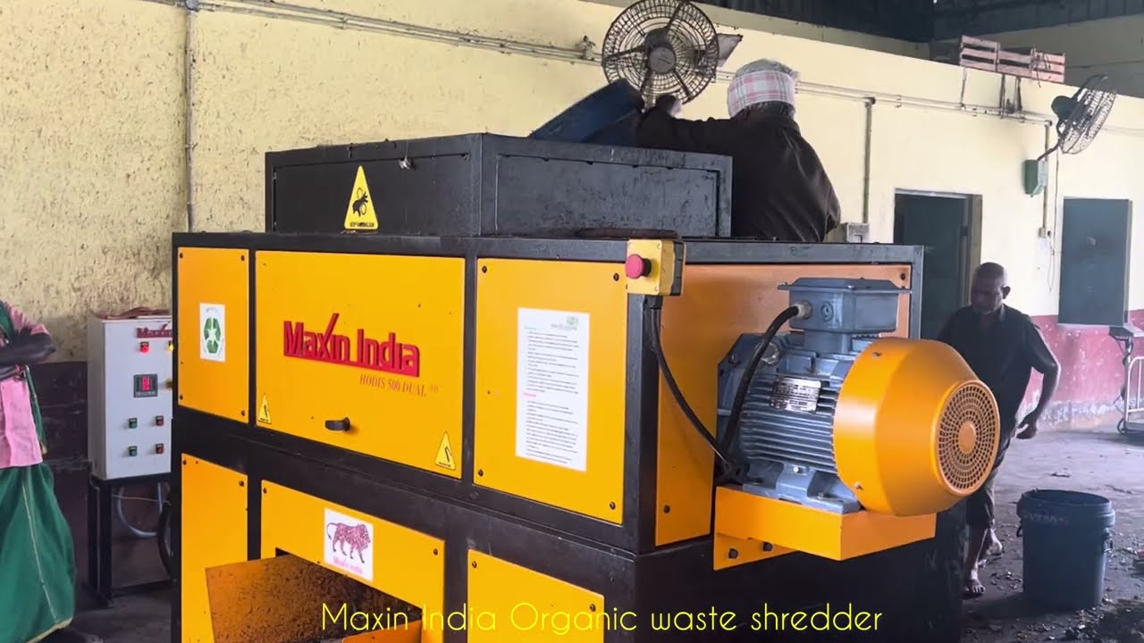 Organic shredder, Twin shaft organic shredder, Dual shaft organic waste shredder, Organic shredding,