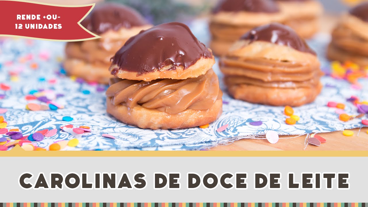 COMO FAZER CAROLINAS DE DOCE DE LEITE (Receita completa de Carolinas) - Receitas de Minuto #247