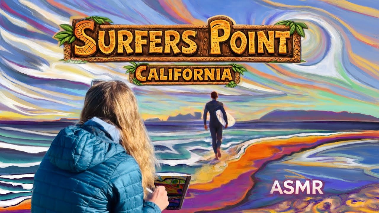 🌊 Surfers Point Beach Solo Escape | California Coast Art & Ocean Sounds ASMR