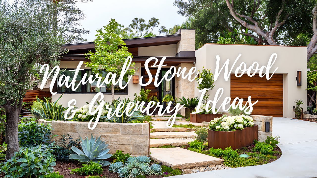 Modern Homes with Rustic Mediterranean Gardens | Natural Stone, Wood & Greenery Ideas