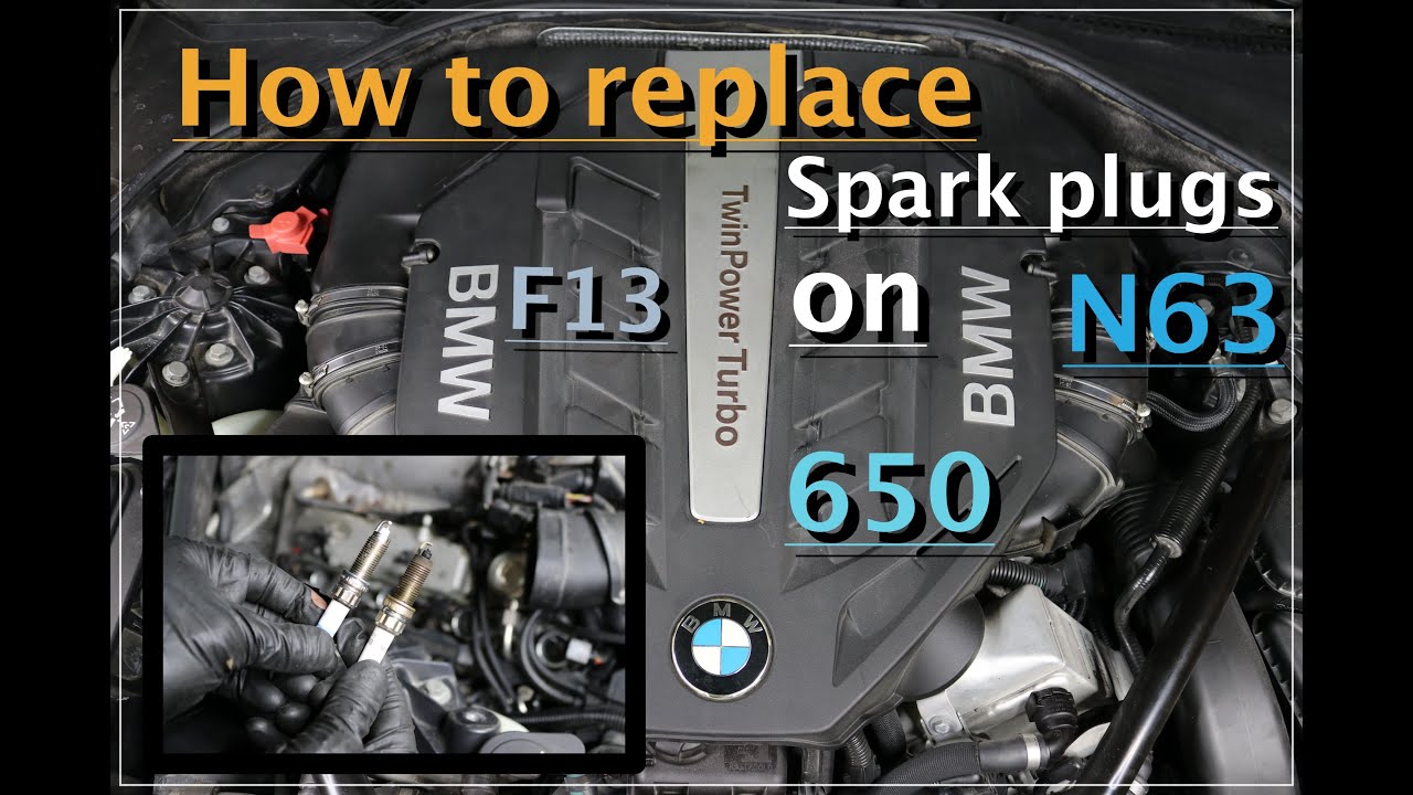 How to replace spark plugs on BMW 650iX F13 with N63 engine / DIY / ASMR