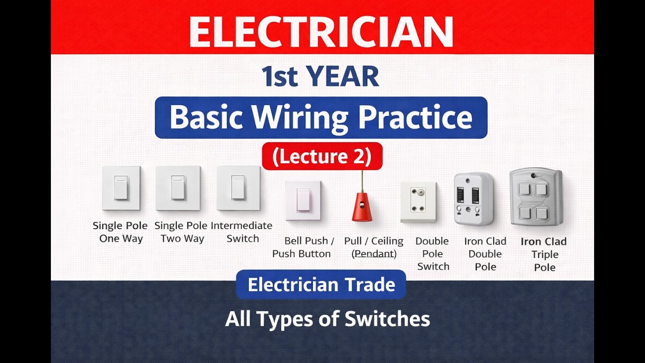 Basic Wiring Practice – Lecture 2 | All Types of Switches | Electrician 1st Year