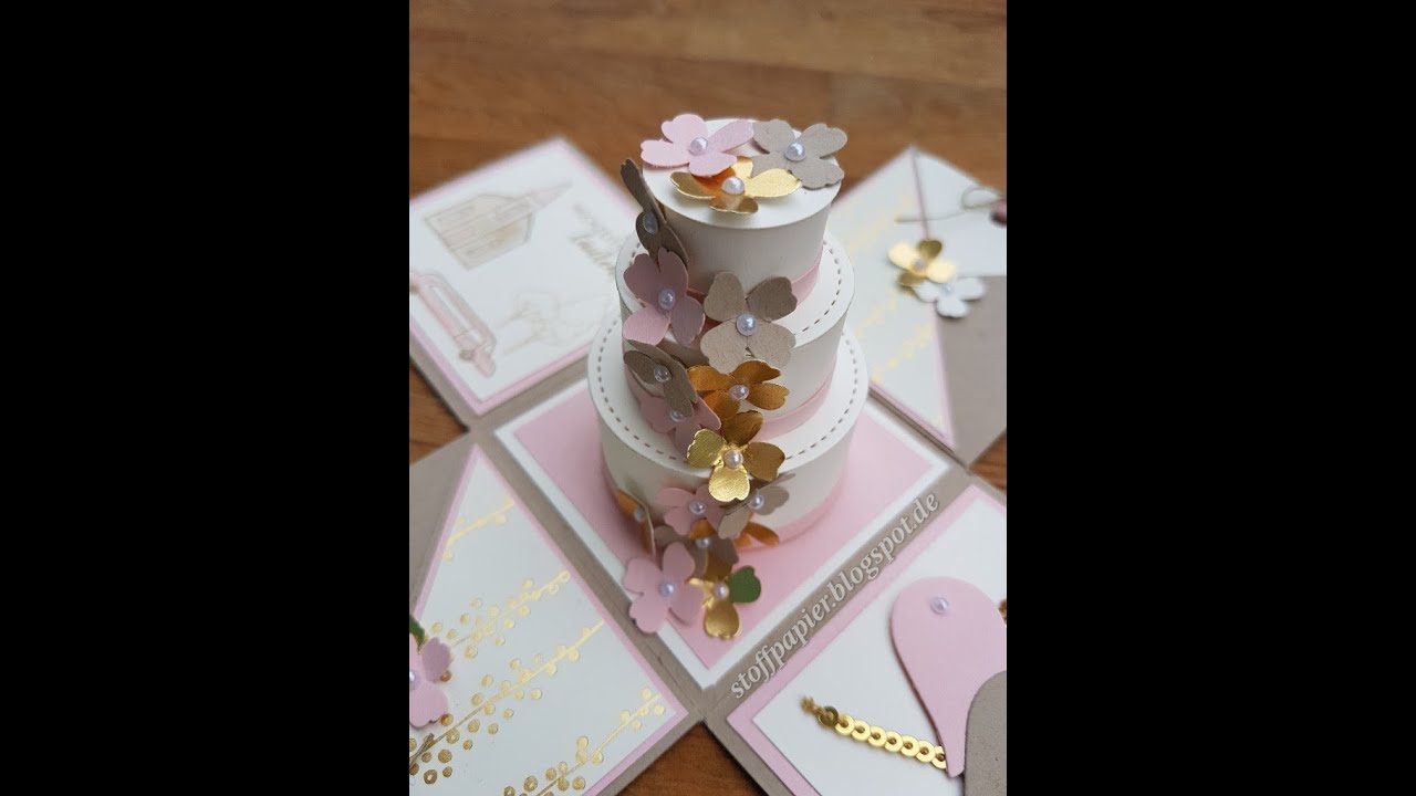 Teil 2 Dreistöckige Hochzeitstorte in Explosionsbox mit Produkten von Stampin'Up!