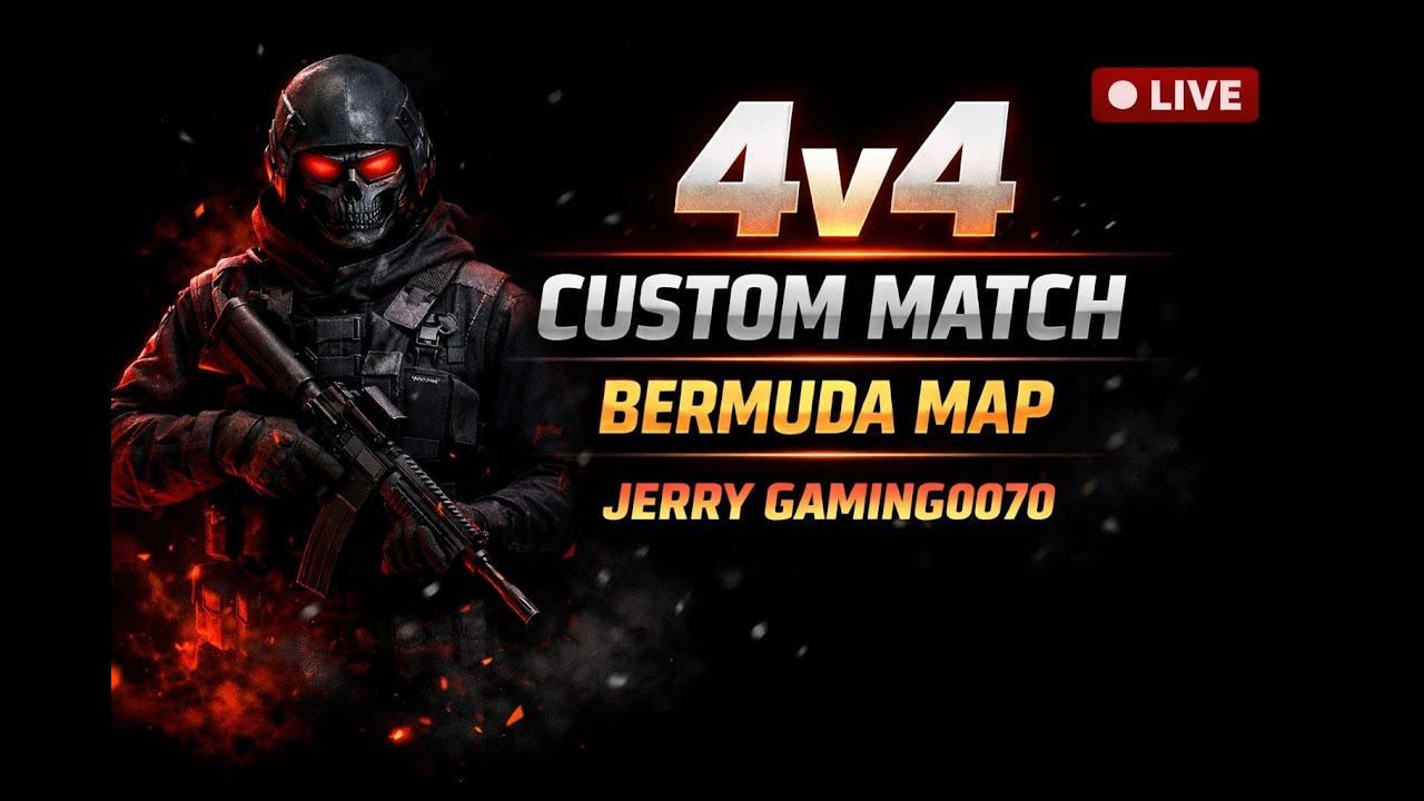 FREE FIRE LIVE 🔥 | 4v4 Custom Match | Bermuda Map | Intense Gameplay