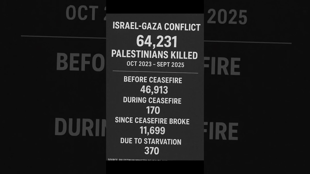 Gaza Conflict: 64,231 Palestinians Killed (Oct 2023 &ndash; Sept 2025)#freepalestine