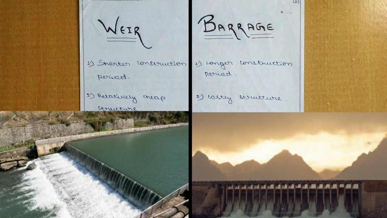 Irrigation- Difference between Weir and Barrage (In Hindi)