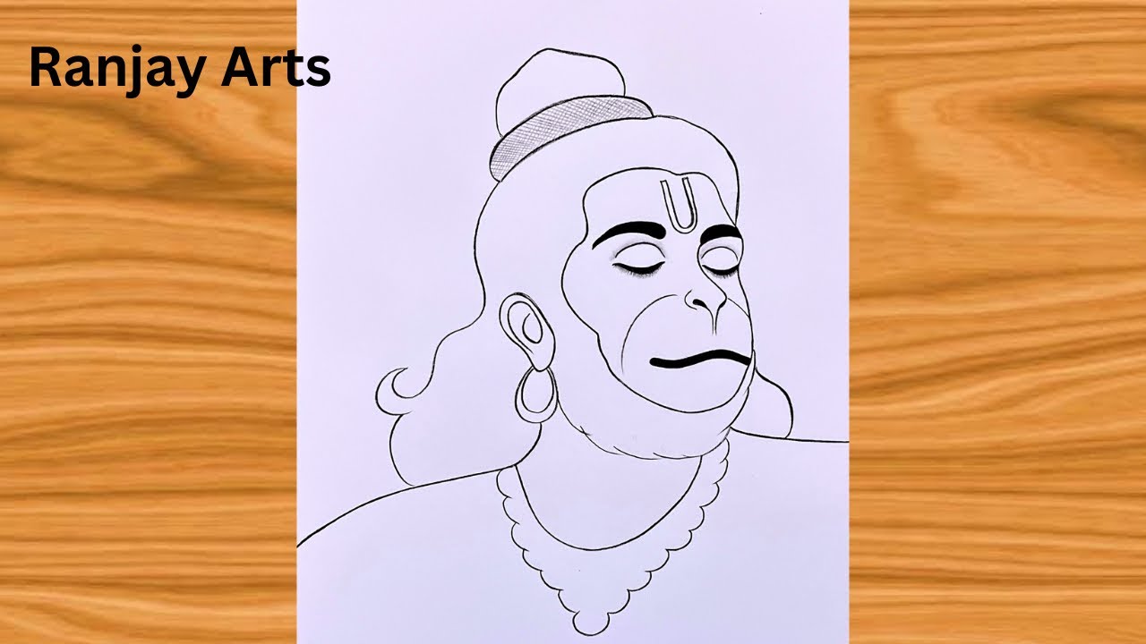 Simple Lord Hanuman Pencil Sketch for Beginners | Bajrangbali Drawing Video