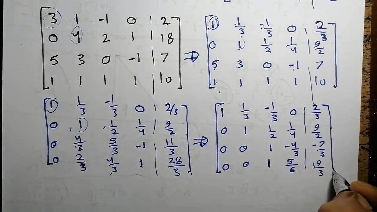 Gaussian Elimination (Row-Echelon Form) | Linear Algebra (الجبر الخطي)