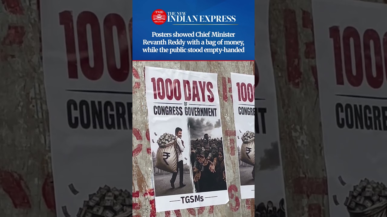 Telangana BJP puts up posters targeting Congress government over 1,000 days in power
