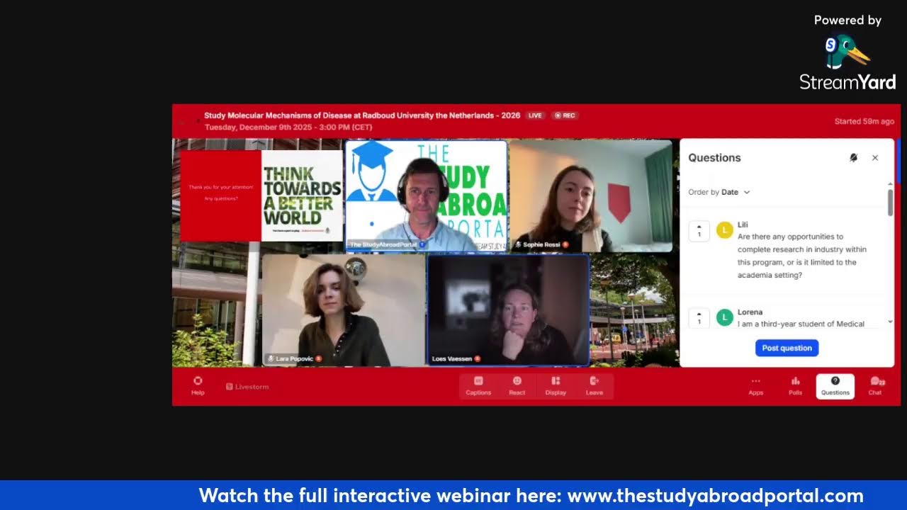 Master Molecular Mechanisms of Disease (biomedical Research) at Radboud University, the Netherlands