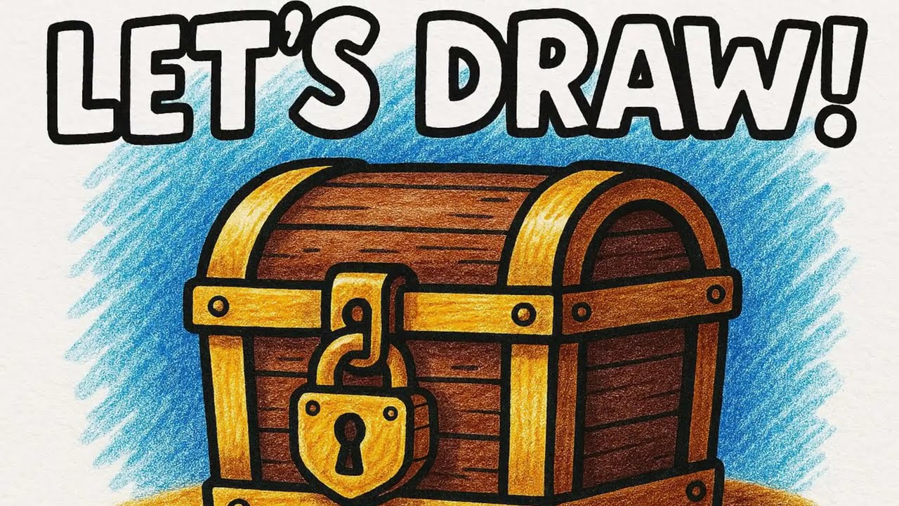 Treasure Chest Drawing by JayLeah | Full Creative Process #creativekids #kidsart #artforkids 