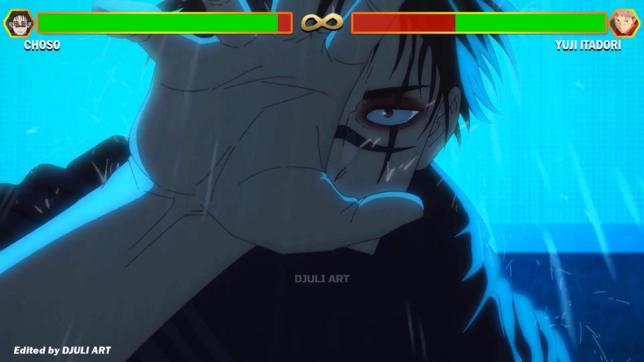 Yuji VS Choso With Healthbars - Jujutsu Kaisen