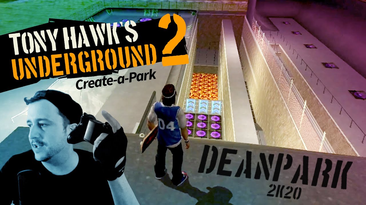Tony Hawk’s Underground 2 Create-A-Park mode! Super drop in over lava pit!