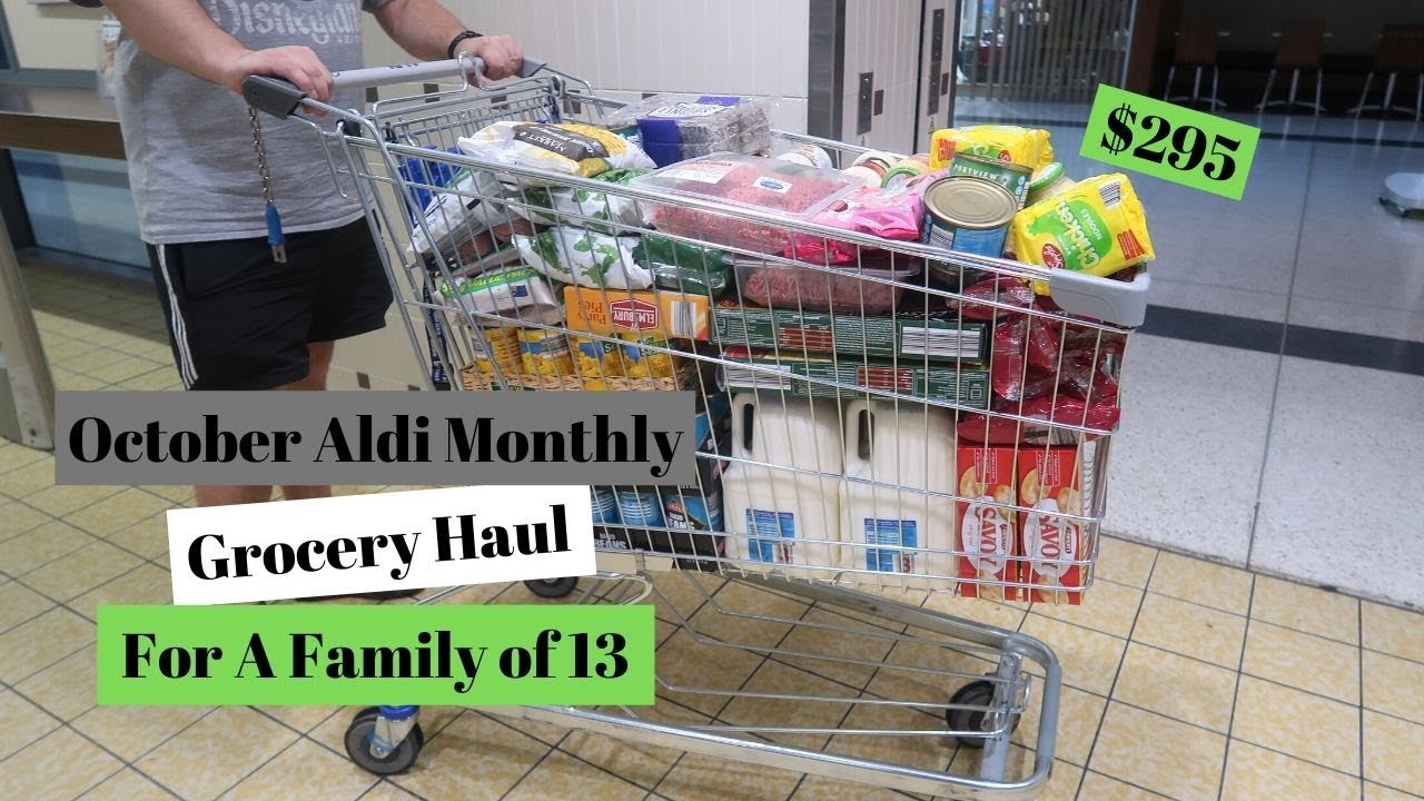 OCTOBER ALDI MONTHLY  GROCERY HAUL | Large Family of 13 | COME SHOP WITH ME