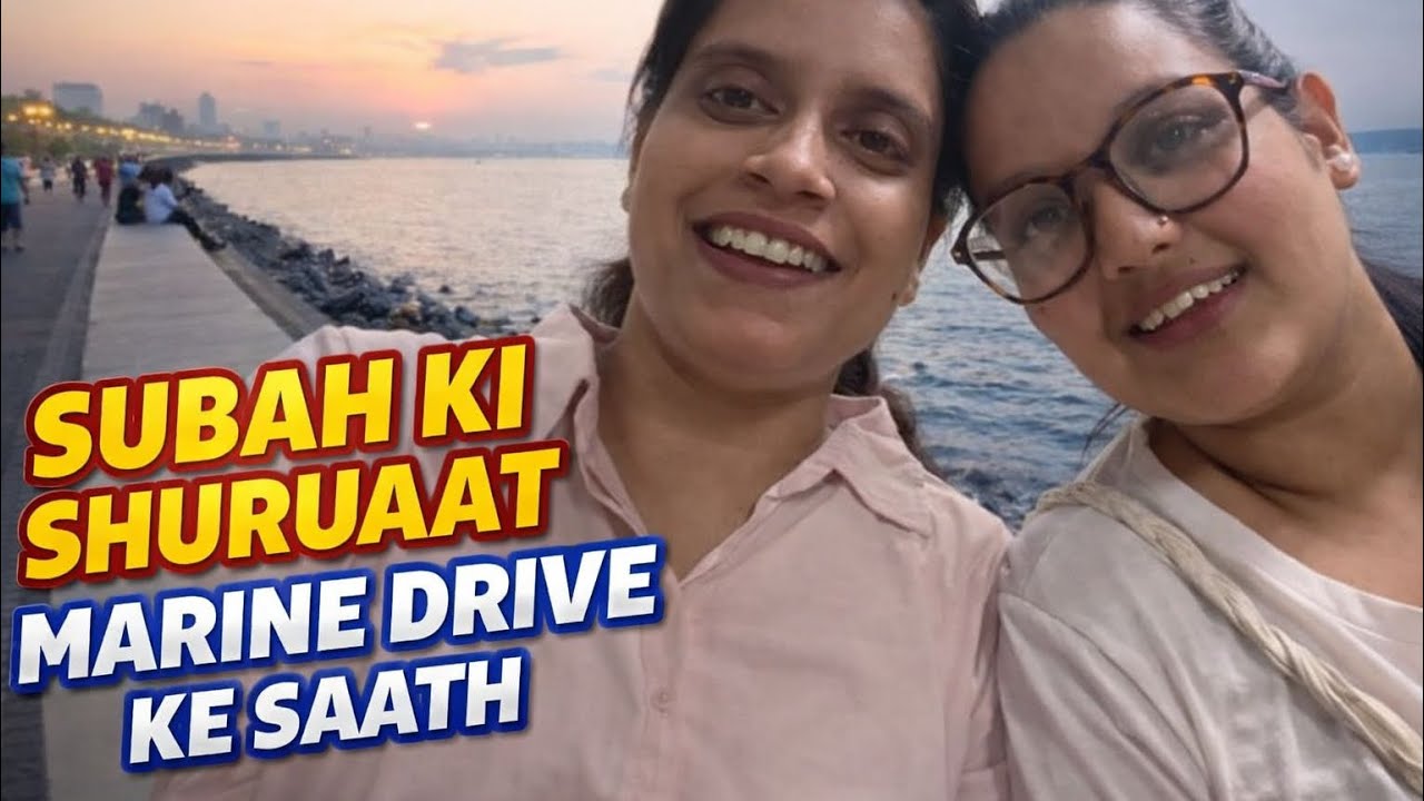 Subah Ki Shuruaat Marine Drive Ke Sath🌤️ #dailyvlogs #juhumumbai #marines #marinedrive  #love 