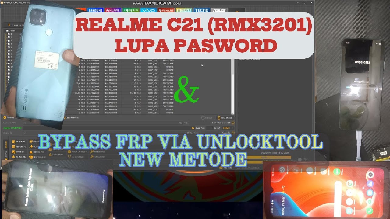 realme c21 (rmx3201) lupa pasword & bypass frp via UNLOCKTOOL new metode
