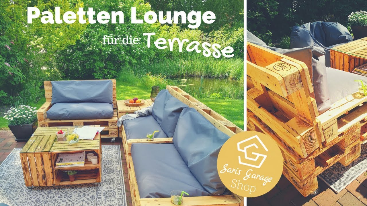 Paletten Lounge geflammt + schräge Rückenlehne  -  Palettenmöbel Sofa Anleitung DIY - Selber bauen