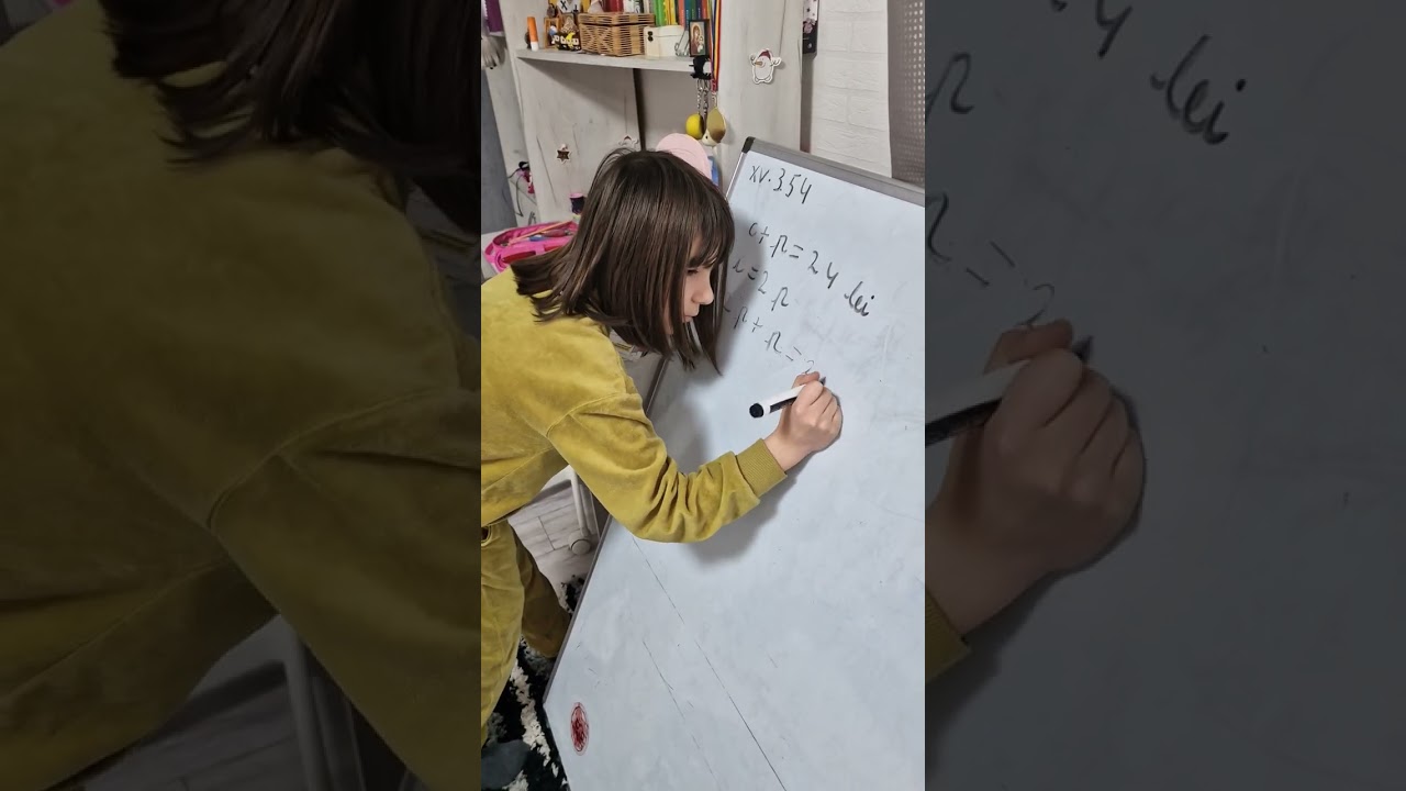 Isadora rezolva o problema pentru clasa a III-a  din Gazeta Matematica