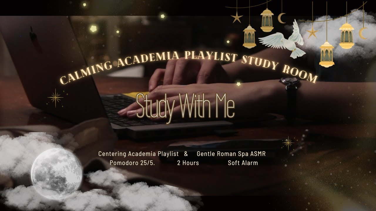 🪐✨🕊️2 Hours Study With Me | Academia Playlsit | Firecrackling | Night ASMR | Pomodoro 25/5