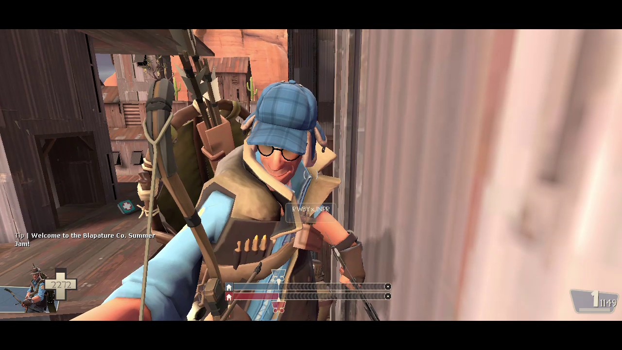 Two gay men fist each other with arrows