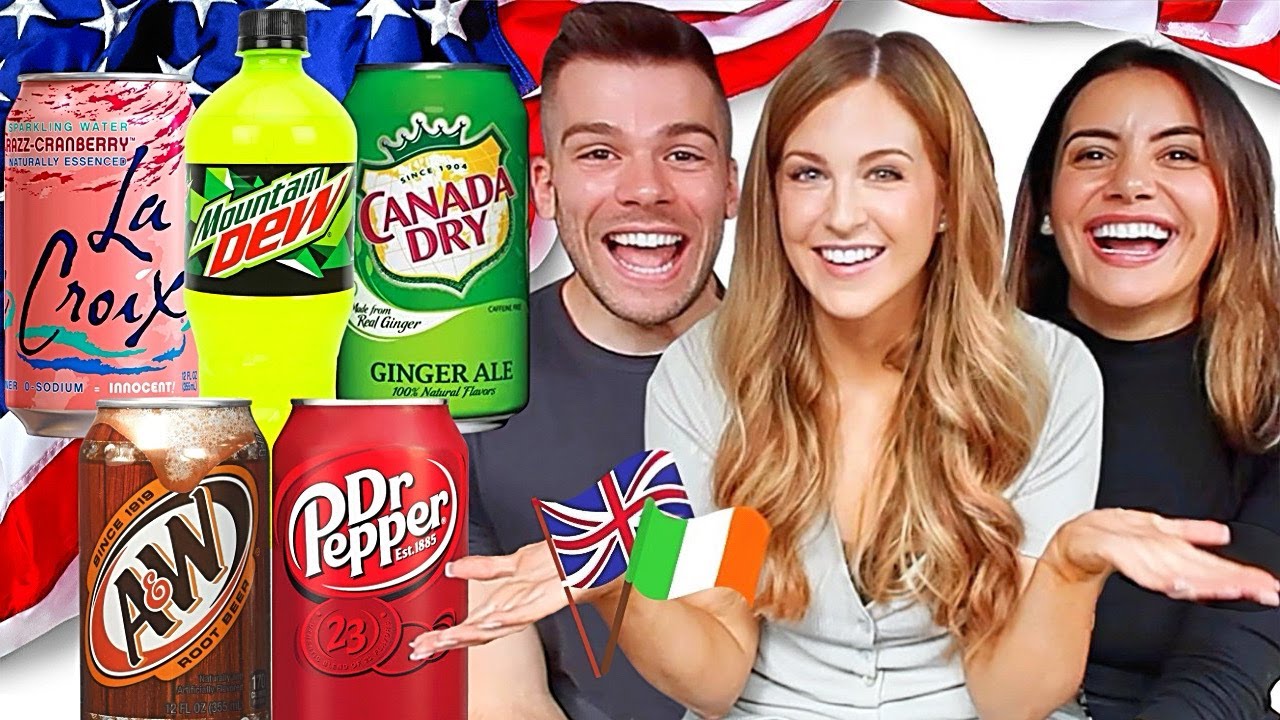 Trying American Sodas For the First Time | Those 2 Brits & Irish Girl REACTION