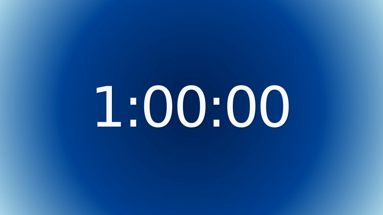 1H Deep Ocean Midnight Calm Timer | Gradient Countdown 💙 #003366 #006994 #4682B4